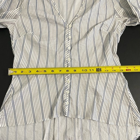 Veronica Beard Pismo Blouse White Navy Blue Stripe Coastal Nautical - Picture 5 of 14